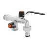 Grifo metal 1/2" con doble salida